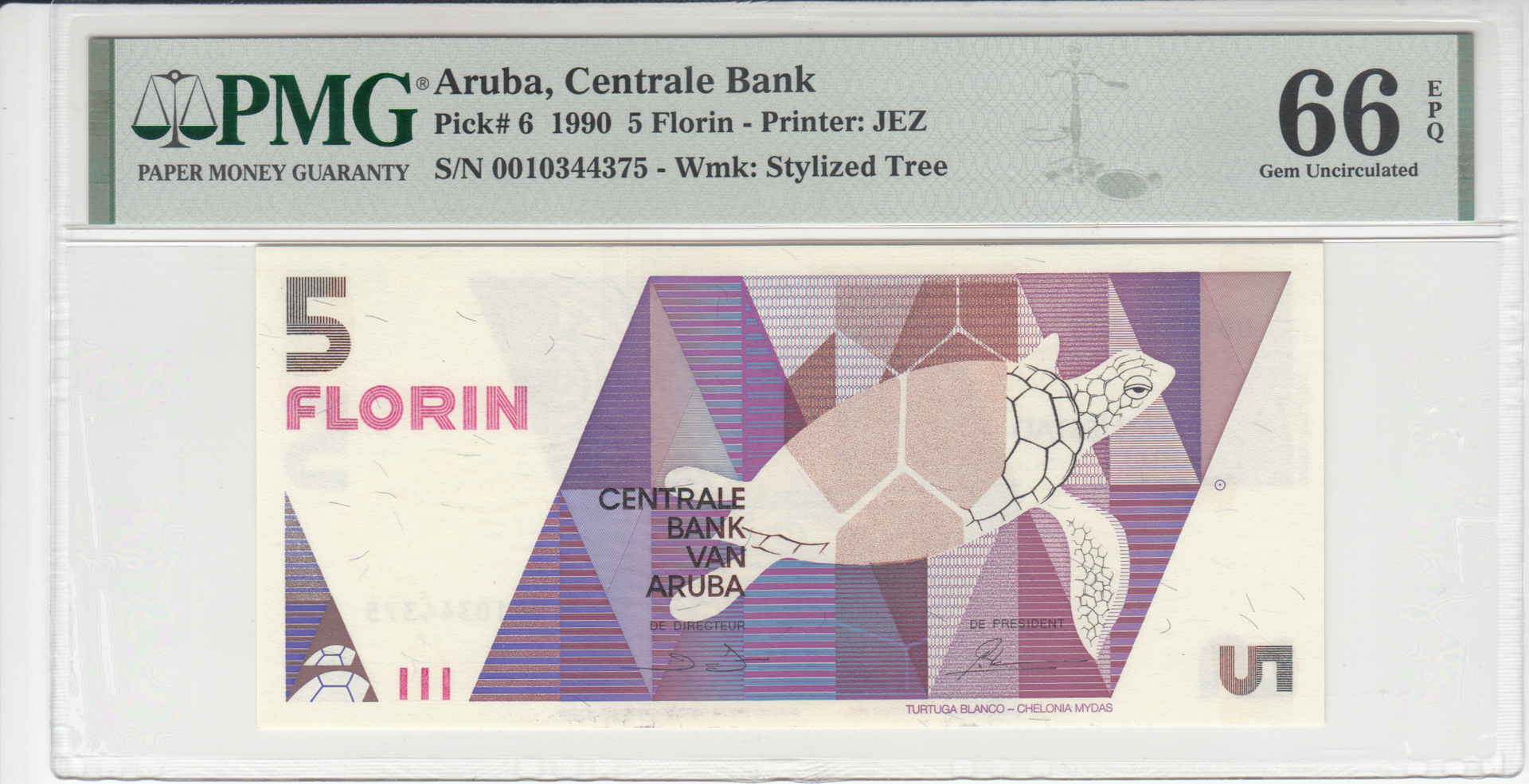 ARUBA P.6 - 5 Florin 1990 PMG 66 EPQ - Goltbeeck