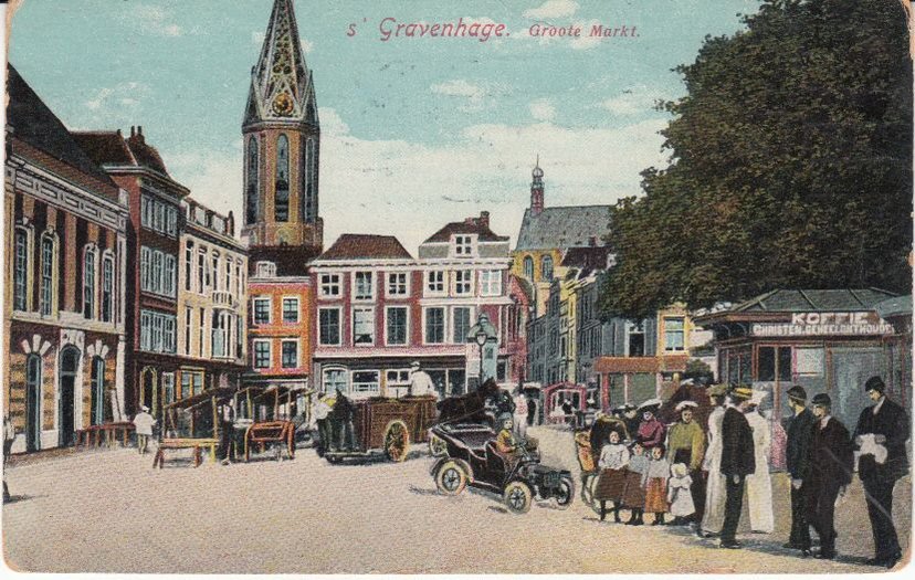 Mooie Oude Ansichtkaart van 'S GRAVENHAGE - Groote Markt - Goltbeeck