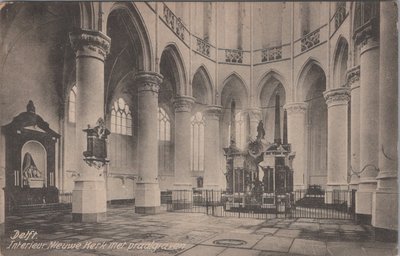 DELFT - Interieur Nieuwe Kerk met praalgraven