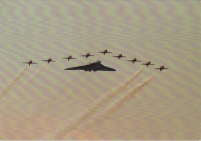 AVRO Vulcan XH 558 with Red Arrows