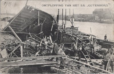 ONBEKEND - Ontploffing van het S.S. Gutenberg