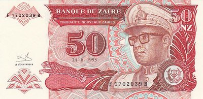 ZAIRE P.57 - 50 Nouveaux Zaires 1993 UNC