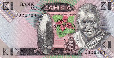 ZAMBIA P.23b - 1 Kwacha ND 1980-88 UNC