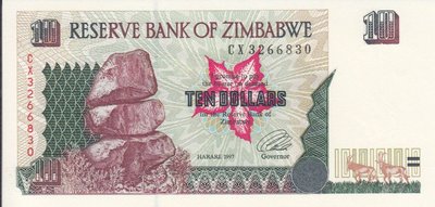 ZIMBABWE P.6 - 10 dollars 1997 UNC