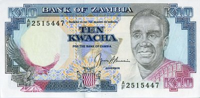 ZAMBIA P.31b - 10 Kwacha ND 1989-91 UNC