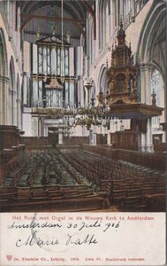 AMSTERDAM - Het Ruim met Orgel in de Nieuwe Kerk te Amsterdam