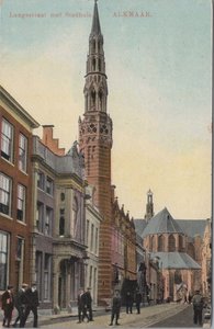 ALKMAAR - Langestraat met Stadhuis