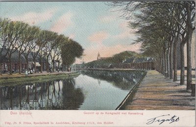 DEN HELDER - Gezicht op de Kerkgracht met Kanaalbrug