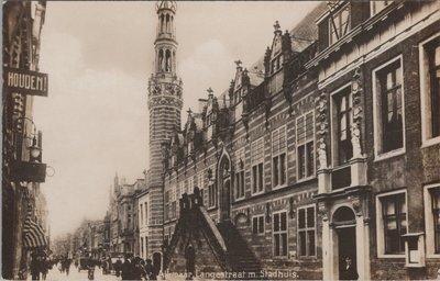 ALKMAAR - Langestraat met Stadhuis