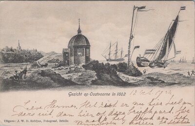 OOSTVOORNE - Gezicht op Oostvoorne in 1802.