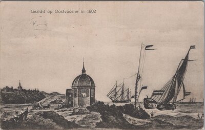 OOSTVOORNE - Gezicht op Oostvoorne in 1802.