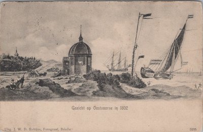 OOSTVOORNE - Gezicht op Oostvoorne in 1802.