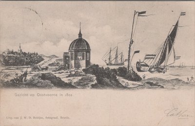 OOSTVOORNE - Gezicht op Oostvoorne in 1802.