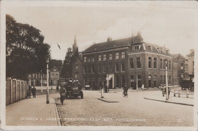 SCHIEDAM - Gerrit Verboomstraat met Postkantoor