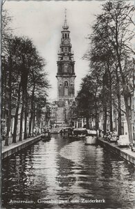 AMSTERDAM - Groenburgwal met Zuiderkerk