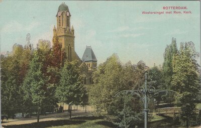 ROTTERDAM - Westersingel met Rem. Kerk