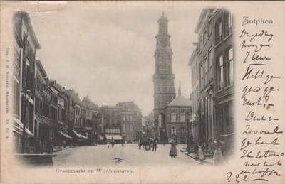 ZUTPHEN - Groenmarkt en Wijnhuistoren