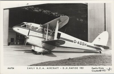 B. E. A. Aircraft - D. H. Rapide 1951