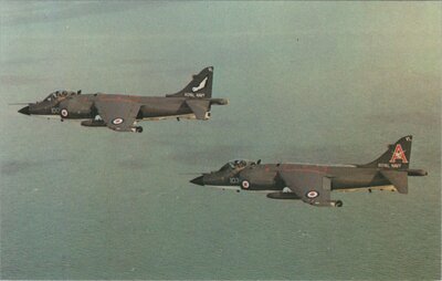 ROYAL NAVY Sea Harriers airborne