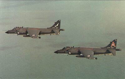 ROYAL NAVY Sea Harriers airborne