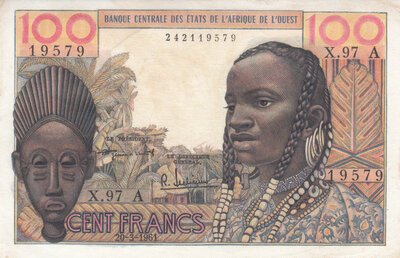 WEST AFRICAN STATES P.101Aa - 100 Francs 1961 XF