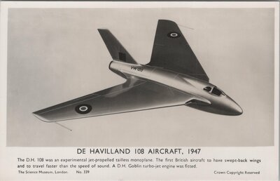 DE HAVILLAND 108 Aircraft 1947