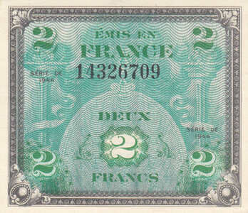 FRANCE P.114a - 2 Francs 1944 AU