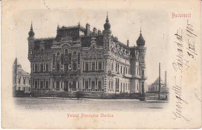 ROMANIA Bucharest - Palatul Principelui Sturdza, mailed 1905 Vintage Postcard