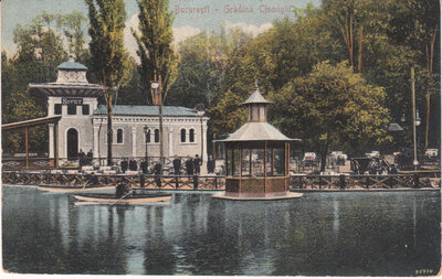 ROMANIA Bucharest - Gradina Cismigiu, mailed circa 1910 Vintage Postcard