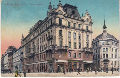 CZECH REPUBLIC Brünn - Ecke Zeile Therezienglacis, mailed 1917 Vintage Postcard