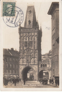 CZECHOSLOVAKIA Praha - Prasna brana, mailed 1931 Vintage Postcard