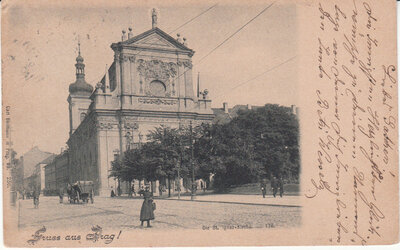 CZECH REPUBLIC Prag - Die St. Ignaz Kirche, mailed 1899 Vintage Postcard