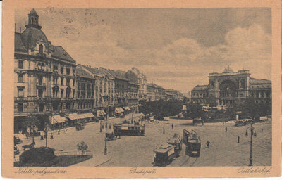 HUNGARY Budapest - Keleti Palyaudvar Ostbahnhof, mailed 1924 Vintage Postcard