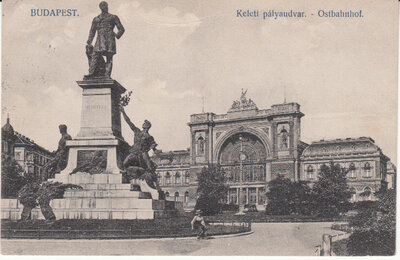 HUNGARY Budapest - Keleti palyaudvar Ostbahnhof, mailed 1914 Vintage Postcard