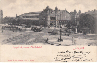 HUNGARY Budapest - Nyugati Palyaudvar, mailed 1912 Vintage Postcard