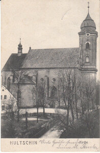 SILESIA Hultschin - Kirche, mailed circa 1909 Vintage Postcard