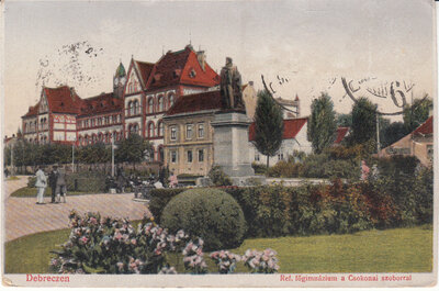 HUNGARY Debrecen - Ref. fogimnazium a Csokonai sz., mailed 1933 Vintage Postcard