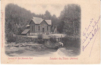 ROMANIA Slanic - Isvorul VI Bai Minerale Reci, mailed 1903 Vintage Postcard