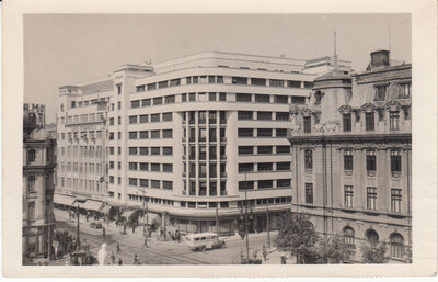 ROMANIA Bucuresti - Blocul Carpati cu, mailed 1939 Vintage Postcard