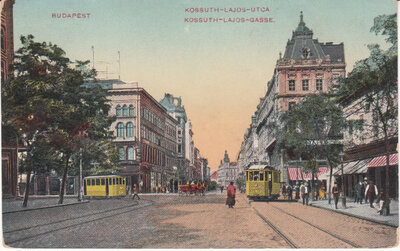 HUNGARY Budapest - Kossuth Lajos Utca, mailed 1912 Vintage Postcard