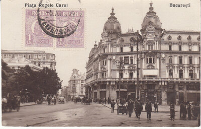 ROMANIA Bucuresti - Piata Regele Carol, mailed circa 1900-1920 Vintage Postcard