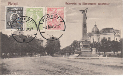 ROMANIA Bucuresti - Hala Centala, mailed 1923 Vintage Postcard