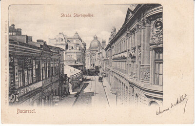 ROMANIA Bucuresti - Strada Stavropolios, mailed 1904 Vintage Postcard