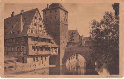 GERMANY Nurnberg - Henkersteg, mailed 1924 Vintage Postcard