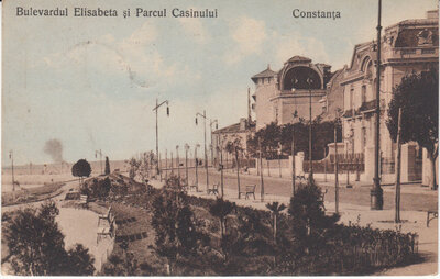 ROMANIA Constanta - B. Elisabeta Parcul Casinului, mailed 1912 Vintage Postcard