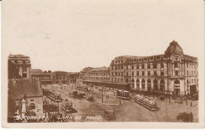 ROMANIA Bucuresti - Gara de Nord, mailed 1936 Vintage Postcard