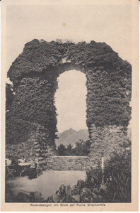 GERMANY Rolandsbogen mit Blick Ruine Drachenfels, 1900-1920 Vintage Postcard