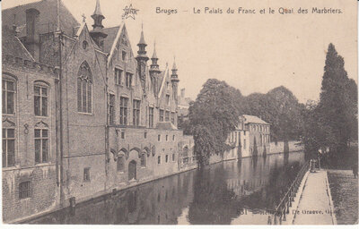 BELGIUM Bruges - Palais du Franc Quai d. Marbriers, unmailed Vintage Postcard