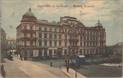 ROMANIA Bucurest - Grand Hotel de Boulevard, mailed 1912 Vintage Postcard