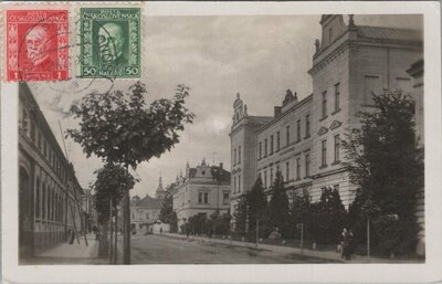 CZECHOSLOVAKIA Horice v Podkrkonosi. Statni socharsko-kamenicka skola, mailed 1927 Vintage Postcard